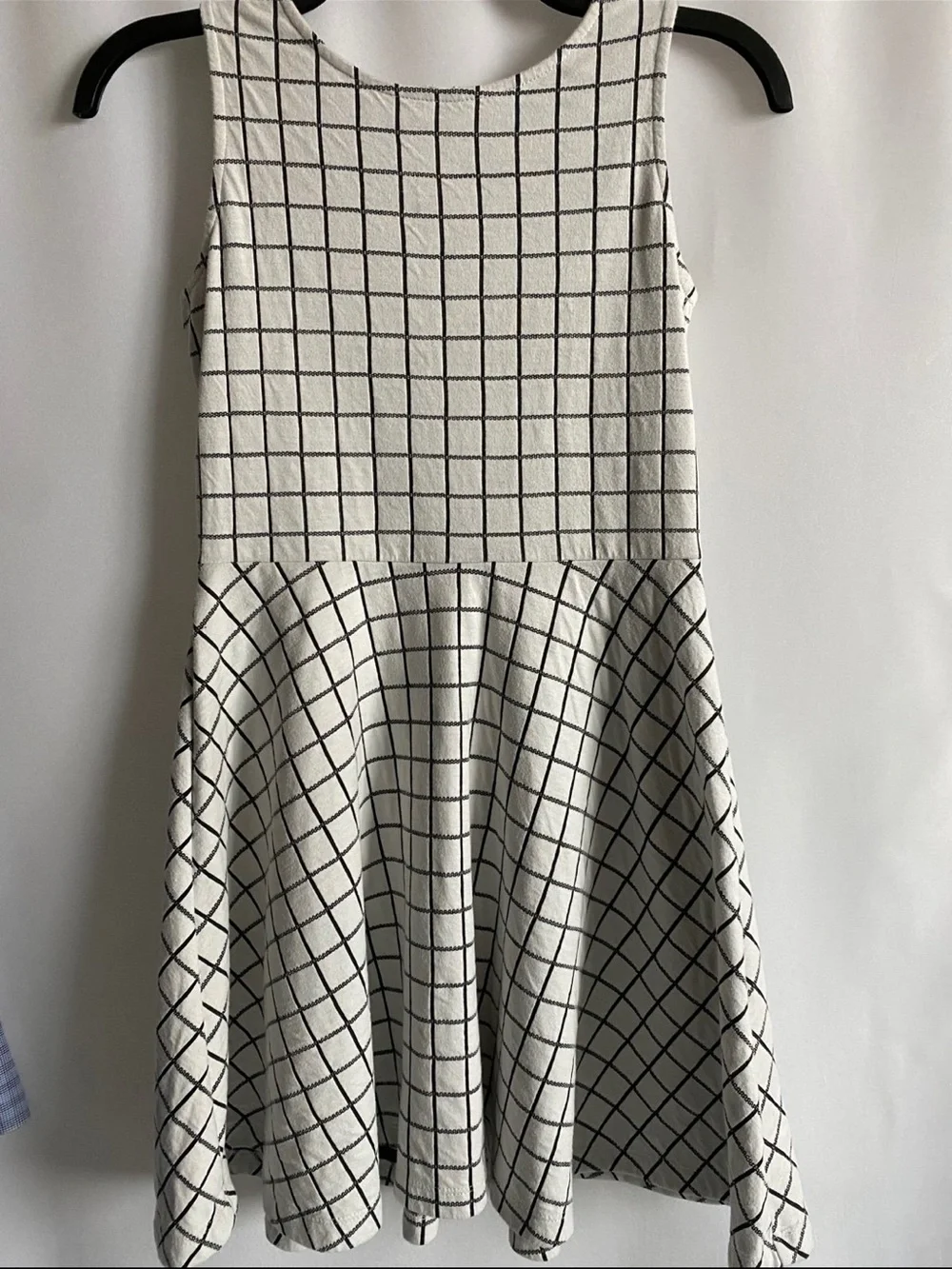 LN Gymboree Posh & Playful White and Black Grid Skater Dress